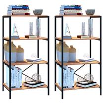 Kit 02 Estantes Livreiro Baixa Multiuso Padova 60cm 4 Prateleiras Demolição - Desk Design Kit 02 Estantes Livreiro Baixa Multiuso Padova 60cm 4 Prateleiras Demolição - Desk Design