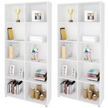 Kit 02 Estantes Multiuso 10 Nichos Clean A02 187X90 Branco