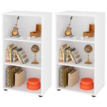 Kit 02 Estantes Multiuso com 02 Prateleiras Clean A02 81x45 cm Branco - Lyam Decor Kit 02 Estantes Multiuso com 02 Prateleiras Clean A02 81x45 cm Branco - Lyam Decor