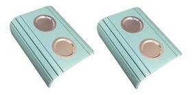 Kit 02 Esteira Decorativa Laqueada Sofá Alumínio Azul Bebe