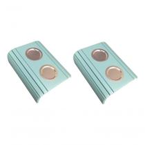 Kit 02 Esteira Laqueada Sofá Azul Bebe