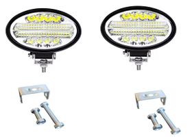 Kit 02 Farol Led 144W Oval Caminhão Maquina Agrícola Trator Kit 02 Farol Led 144W Oval Caminhão Maquina Agrícola Trator