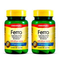 Kit 02 Ferro 100% Idr Com 60 Cápsulas Maxinutri