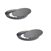 Kit 02 Forma Torta Crespa Antiaderente Fundo Removível 23 cm