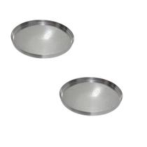 Kit 02 Formas de Pizza 35cm com furos em Alumínio ABC Kit 02 Formas de Pizza 35cm com furos em Alumínio ABC