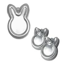 Kit 02 Formas Para Bolo Coelho P e 01 Coelho G Aluminio Caparroz