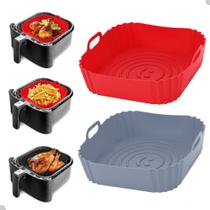 Kit 02 Formas Quadrada De Silicone Antiaderente P/ Air Fryer