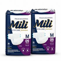 Kit 02 Fraldas Mili Vita Care Premium Tamanho M Com 9 Fraldas - Mili Indústria