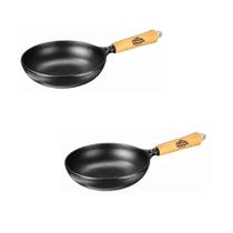 Kit 02 Frigideira Wok 180 Cabo de Madeira Sem Tampa - FUMIL Kit 02 Frigideira Wok 180 Cabo de Madeira Sem Tampa - FUMIL