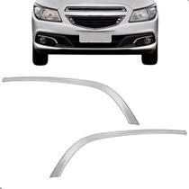 Kit 02 Friso Moldura Grade Farol Milha Cromado Onix Prisma 2013 Até 2016
