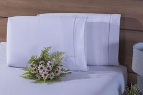 Kit 02 Fronhas 70X50Cm Percal 100% Algodo 300 Fios Ponto