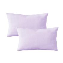 Kit 02 Fronhas Avulsa Travesseiro King 50x90 Cm Malha Lilás Arrumadinho Enxovais