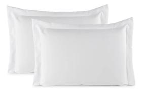 Kit 02 Fronhas Avulsa Travesseiro Percal 400 Fios Aba Branc