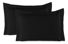 Kit 02 Fronhas Avulsa Travesseiro Percal 400 Fios Aba H Pret