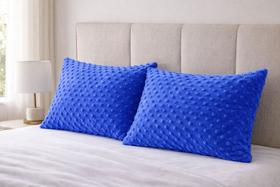 kit 02 fronhas bolinhas flannel 0,50cm x 0,70cm nas cores cinza / preta / cinza