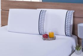 Kit 02 Fronhas King 90X50 100% Algodão Ponto Palito