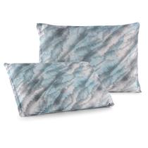 Kit 02 Fronhas Malha 100% Algodão C/ Ziper Estampado Cinza