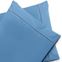 Kit 02 Fronhas Percal 200 Fios Ponto Palito 100% Algodão