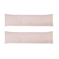 Kit 02 Fronhas Travesseiro de Corpo 40cm x 130cm Plush Microfibra Fleece Rosê Arrumadinho Enxovais