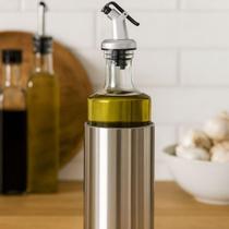 Kit 02 Galheteiro Porta Azeite Vinagre Vidro e Aço Inox com Dosador 300ML Vidro Inox Duhome