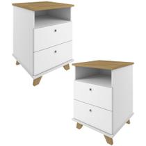 Kit 02 Gaveteiros Para Escritório Home Office 2 Gavetas Diem A02 Olmo Branco - Lyam Decor