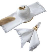 Kit 02 Guardanapos com Franja 100% Algodão 40 cm Jolitex