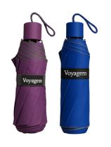 KIT 02 Guardas-Chuva Reforçado Voyagem Roxo e Azul 010L