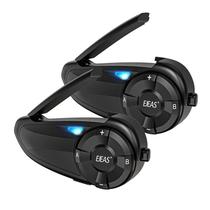 KIt 02 Intercomunicador Capacete Moto Ejeas Q7 Par Fone Bluetooth 800m Bateria 30hs Conecta Até 7 Redução Ruído Prova D'
