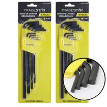 Kit 02 Jogo Chave allen Hexagonal L 1.5 A 10mm Longa 9 Peças Kit 02 Jogo Chave allen Hexagonal L 1.5 A 10mm Longa 9 Peças