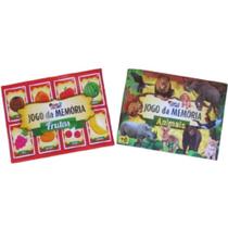 Kit 02 Jogos ( Jogo Da Memória Frutas 26 Peças + Jogo da Memória Animais 26 Peças).