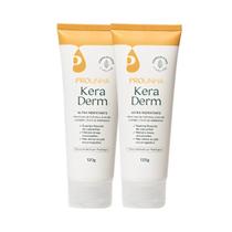 Kit 02 keraderm 120g pro unha suaviza fissuras calcâneas