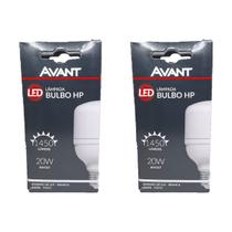 Kit 02 Lâmpadas Led Bulbo HP 20W Bivolt 1450 Lúmens Branca 6500k Avant