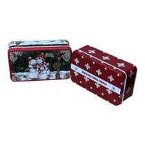 Kit 02 Latas Natalinas Bonecos e Merry - 11cm