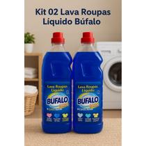 Kit 02 Lava Roupas Líquido BÚFALO 2 LITROS ( Roupas Brancas & Coloridas )