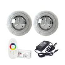Kit 02 Led 4w Rgb Luxpool + Central Touch + Fonte 12v