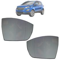 Kit 02 Lente Vidro Retrovisor Com Base Ford Ecosport 2013 Até 2017