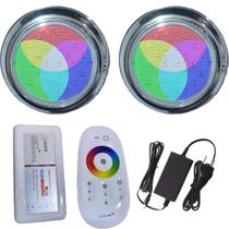 kit 02 LUMINARIA PISCINA HIPER LED 15W INOX 316 RGB ROSCA kit 02 LUMINARIA PISCINA HIPER LED 15W INOX 316 RGB ROSCA