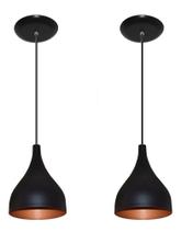 Kit 02 Luminárias Pendentes Modelo Funil Bivolt 110v220v Ideal para balcão, bancada