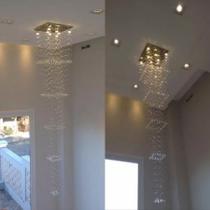 Kit 02 Lustres De Cristal Base 45x45 Acompanha Lâmpadas Bq