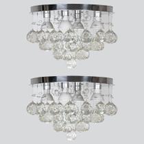 Kit 02 Lustres Plafon De Cristais Moderno Para Sala Kit 02 Lustres Plafon De Cristais Moderno Para Sala