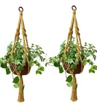 Kit 02 Macrame Para Plantas 90Cm Suporte Suspenso Decorativo