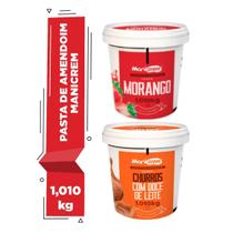 Kit 02 Manicrem Pasta Amendoim 1kg Morango + Churros Doce Le