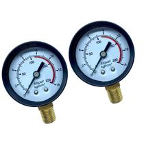 Kit 02 Manômetro Vertical 1/4 Para Compressor Ar 200 Libras