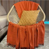 Kit 02 Manta 4,00x1,80 para Sofá Grande Tecido Grosso King 2 até 4 Lugares Gigante Sofa e Cama Cor:Terracota