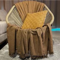Kit 02 Manta para Sofá Cama 4,00x1,80 Gigante Capa Protetor de Sofa Retrátil 2 até 4 Lugares Grande Terracota Cor:Marrom