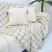Kit 02 Manta para Sofá Xadrez Tecido Grosso 2,40x1,80 Capa de Sofa Gigante 2 e 3 Lugares