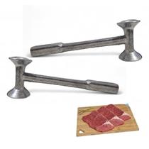 Kit 02 Martelo Amaciar Bater Carne Bife Alumínio Inteiriço Kit 02 Martelo Amaciar Bater Carne Bife Alumínio Inteiriço