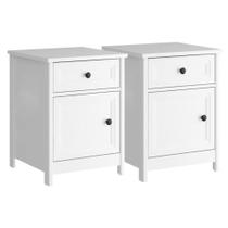 Kit 02 Mesas De Cabeceira 1 Porta e 1 Gaveta 45 cm DM112 Branco
