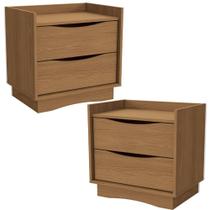 Kit 02 Mesas De Cabeceira 2 Gavetas 54 Cm M261 Kappesberg Canela Kit 02 Mesas De Cabeceira 2 Gavetas 54 Cm M261 Kappesberg Canela