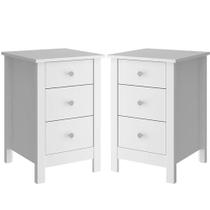 Kit 02 Mesas De Cabeceira 3 Gavetas 36 Cm Dm113 Branco Dtall Branco Kit 02 Mesas De Cabeceira 3 Gavetas 36 Cm Dm113 Branco Dtall Branco
